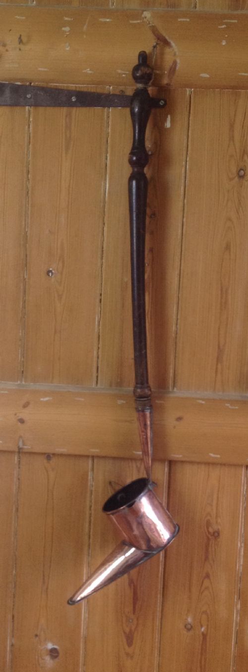fig 1. Lovely Unusual 19thC Long Handled Victorian Copper Slipper Ale Muller Warmer