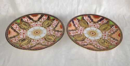 Lovely Pair 19thc Royal Crown Derby Imari Palette 9" Tazzas/comports Pattern 1384