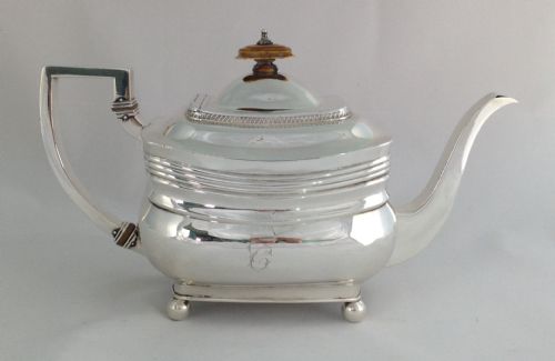 George III Silver Teapot Peter & William Bateman London 1809 Georgian