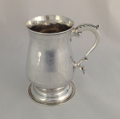 fig 1. George III Silver Pint Tankard London 1781 George Smith II Baluster Scroll Handle 18th Century Georgian Mug