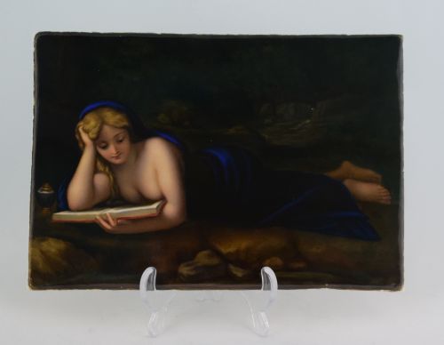 fig 1. 19thC Berlin KPM Porcelain Plaque The Penitent Magdalene Mary
