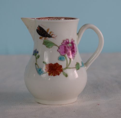 Pretty Early Worcester Polychrome Cream Jug Sparrow Beak C.1770 Japanese Kakiemon Colours Dr Wall First Period