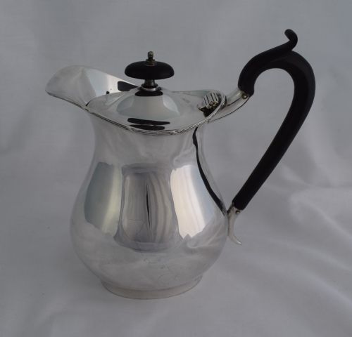 Stylish Silver & Ebony Hot Water Jug Henry Moreton 1912 George V