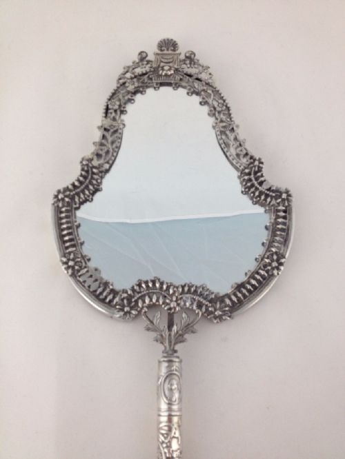 fig 1. Pretty Dutch Silver Hand Mirror c.1880