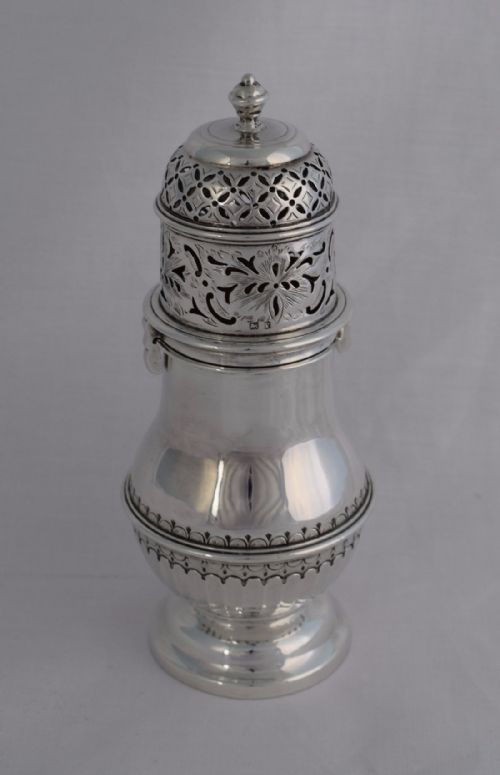 Stunning Silver Sugar Caster Nathan & Hayes Bayonet Twist Lid Chester 1916 Georgian Style