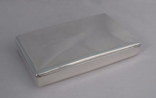 Stunning Curved Silver Cigar Box Case Victorian 1840 Thomas Diller