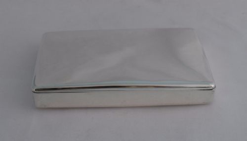 fig 1. Stunning Curved Silver Cigar Box Case Victorian 1840 Thomas Diller