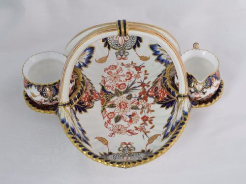 fig 1. Stunning Crown Derby Strawberry Server Set Kings Pattern Imari
