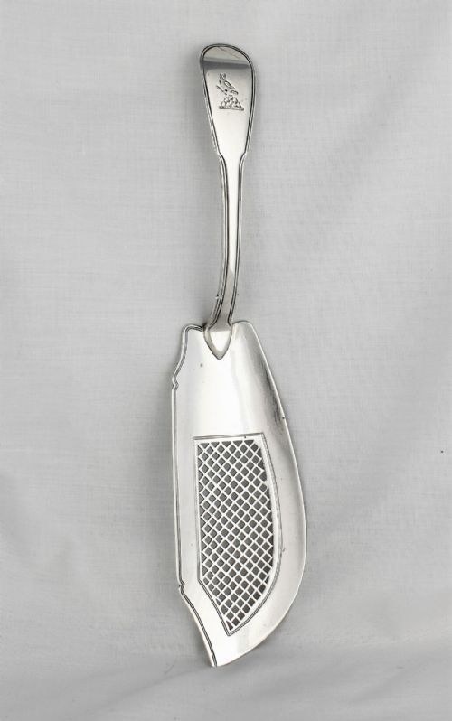 Stylish Georgian Silver Fish Slice Server Crossley & Smith IV