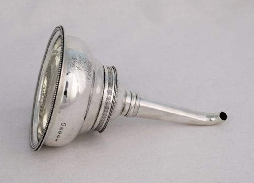 18thc Georgian Silver Reeded Wine Funnel London 1792  George III