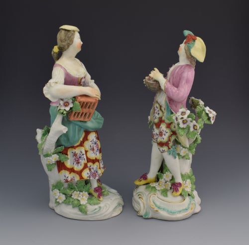 fig 1. Pair 18thC Derby Figures Liberty & Matrimony Patch Period c.1765