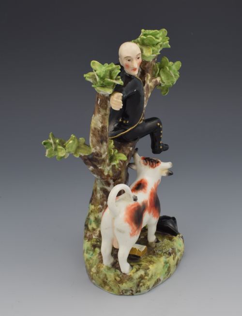 fig 1. Crown Derby Figure Dr Syntax Pursued By A Bull Puce