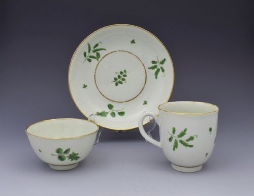 First Period Worcester Camieau Vert Green Trio Cup & Saucer