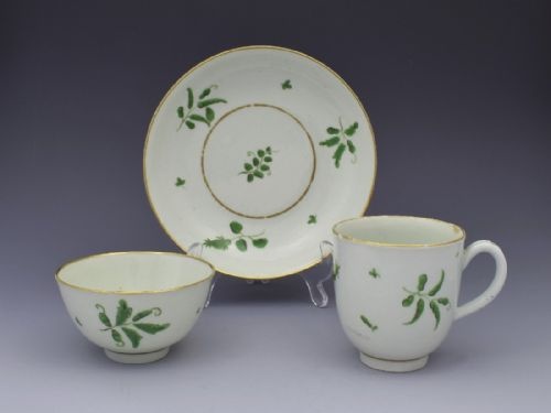 fig 1. First Period Worcester Camieau Vert Green Trio Cup & Saucer