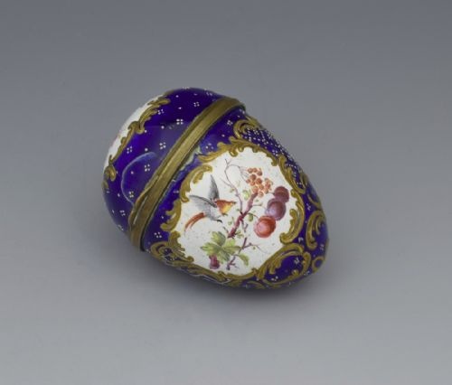 18thc South Staffordshire Enamel Bonbonniere Birds & Fruit