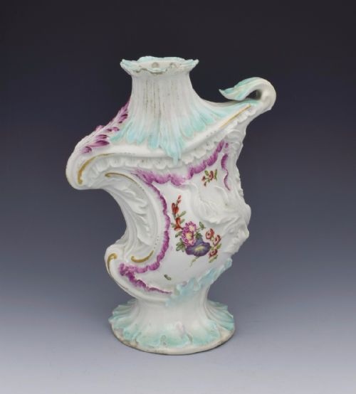 18th Century Derby Asymmetric Rococo Vase C.1756