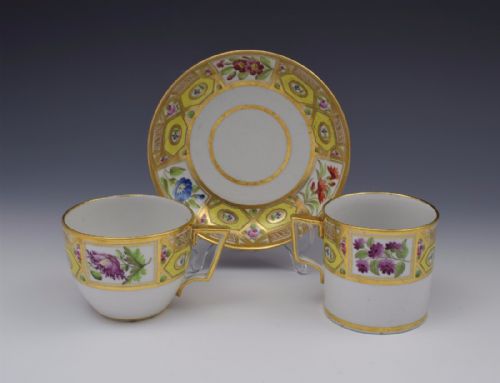Regency Coalport Porcelain Church Gresley Pattern Trio Cup & Saucer