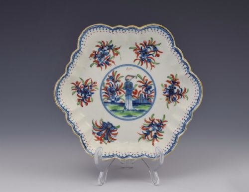 First Period Worcester the Waiting Chinaman Clobbered Teapot Stand