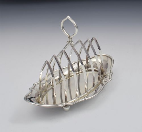Stunning 6 Slice Silver Toast Rack Integrated Tray Roberts & Belk