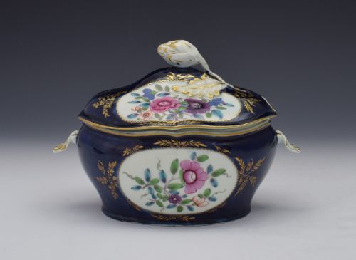 fig 1. First Period Worcester Sauce Tureen & Spoon c.1770