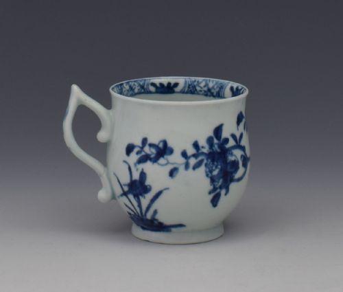 Worcester First Period Warbler Pattern Bell Coffee Cup Pixie Ear Handle C.1770