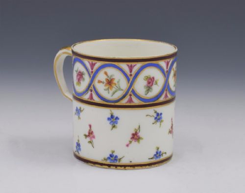 fig 1. 18th Century Sevres Coffee Can Gobelet Litron Marie Jeanne Barbe Bunel