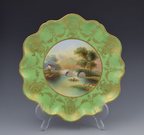 Aynsley Cabinet Dessert Plate F. Micklewright Beddgelert C.1910