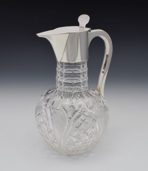 fig 1. Dresser Style Silver & Cut Crystal Claret Jug Hukin & Heath