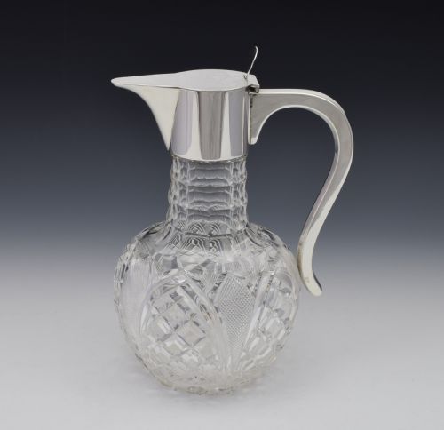 Dresser Style Silver & Cut Crystal Claret Jug Hukin & Heath