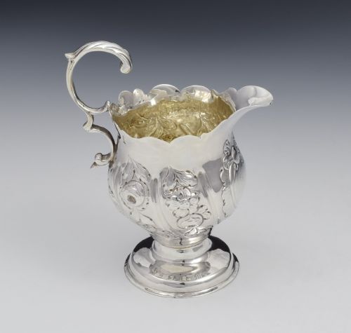 Early George III Silver Pedestal Cream Jug 1763 Georgian
