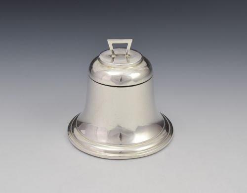 Art Deco Silver Novelty Bell Shaped Inkwell a & J Zimmerman 1927