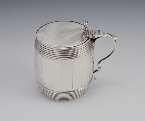 Georgian Silver Barrel Mustard Pot Joseph Wyatt London 1792