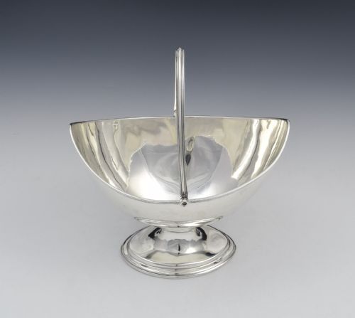 fig 1. George III Silver Navette Sugar Basket Georgian