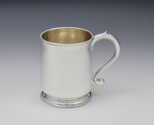 Early George II Half Pint Silver Mug Tankard 1729 Edward Pocock Georgian