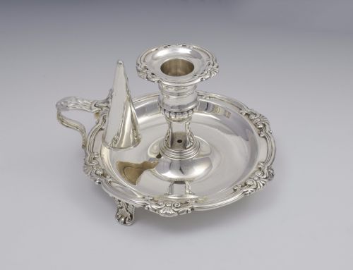 Large George III Silver Chamberstick & Snuffer Sheffield 1812