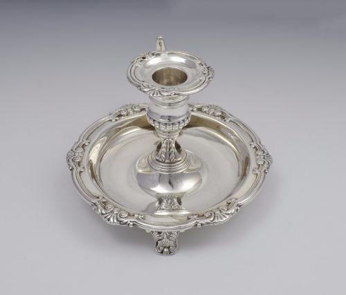 fig 1. Large George III Silver Chamberstick & Snuffer Sheffield 1812