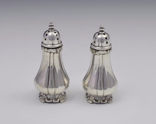 Pair Victorian Tiffany & Co. Soldered Silver Pepperettes