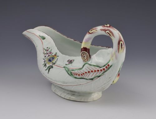 fig 1. First Period Worcester Cos Lettuce Leaf Sauceboat Sauce Boat