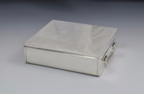 fig 1. Fine George V Asprey Silver Sandwich Box 1922