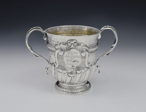 fig 1. George I Silver Twin Handled Loving Cup Joseph Bell I Georgian