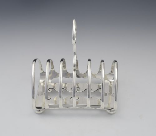 fig 1. Unusual Edwardian Silver 6 Slice Toast Rack