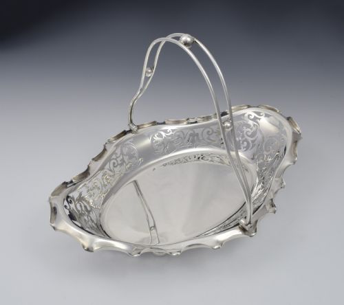 George V Silver Table Bread Basket Alexander Clark & Co. Sheffield 1920