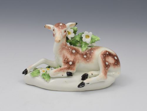 Derby Porcelain Figure Recumbent Doe Deer C.1765