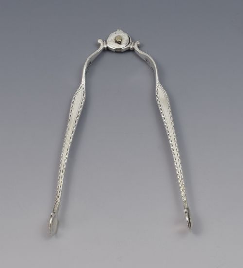 fig 1. Rare Pair George III Pivot Spring Hinge Sugar Tongs Nips