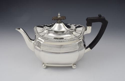 fig 1. Edwardian Silver Art Nouveau Teapot Walker & Hall Teapot Sheffield 1908