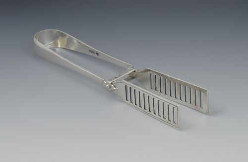 fig 1. Silver Asparagus Tongs William Hutton & Sons Sheffield 1911