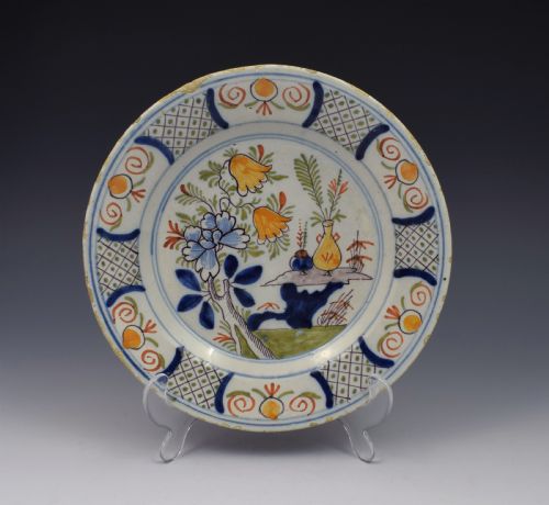 18th Century Polychrome Dutch Delft Plate