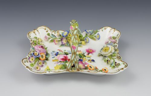 fig 1. Minton Flower Encrusted Clarence Basket - Godden Collection
