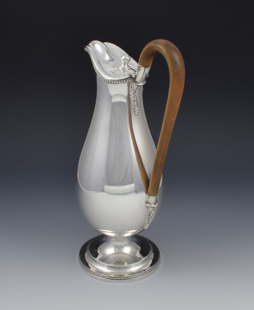 fig 1. Edwardian Georgian Style Silver Baluster Wine Ewer Claret Jug