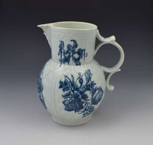 First Period Worcester Cabbage Mask Jug Natural Sprays C.1770